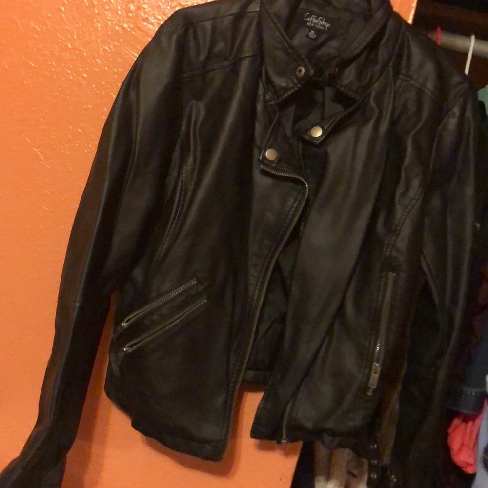 Women Black leather jacket
